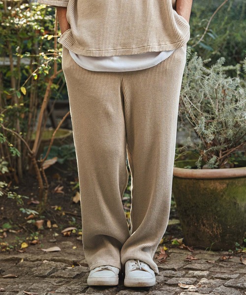 CAMBIO(カンビオ)の「mp14466- Snow Wash Big Waffle Easy Wide Pants スノーウォッシュビックワッフルイージーワイドパンツ(CMP-261-005)(その他パンツ・メンズ・ネイビー/ブラック/グレイッシュベージュ・L/M/S)」の4枚目の写真