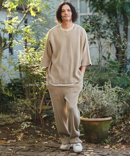 CAMBIO(カンビオ)の「mp14466- Snow Wash Big Waffle Easy Wide Pants スノーウォッシュビックワッフルイージーワイドパンツ(CMP-261-005)(その他パンツ・メンズ・ネイビー/ブラック/グレイッシュベージュ・L/M/S)」の6枚目の写真