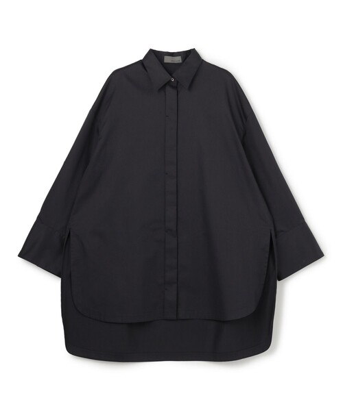 uncrave(アンクレイヴ)の「コットンクロスプレーン BIGシャツ(シャツ/ブラウス・レディース・サックスブルー系/ピンク系/ホワイト系/ブラック系・1)」の2枚目の写真
