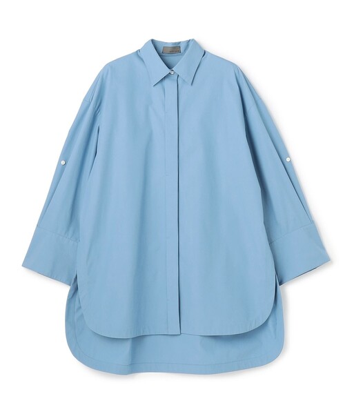uncrave(アンクレイヴ)の「コットンクロスプレーン BIGシャツ(シャツ/ブラウス・レディース・サックスブルー系/ピンク系/ホワイト系/ブラック系・1)」の3枚目の写真