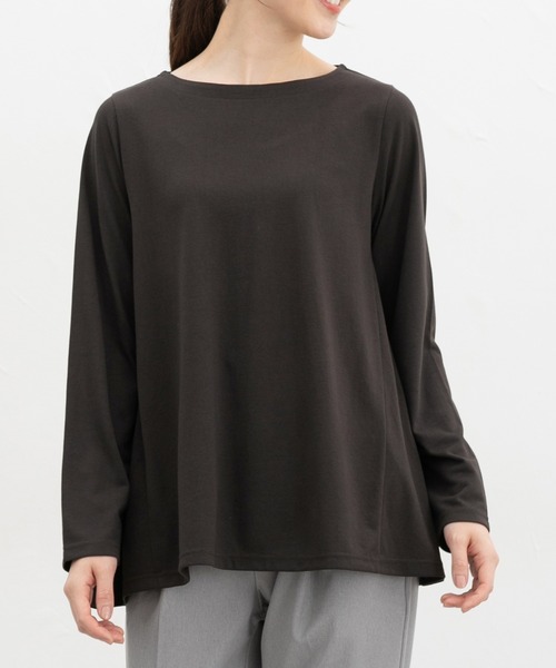 Honeys（ハニーズ）の「ＡラインＴシャツ（Tシャツ/カットソー・レディース・スミクロ/ネイビー/グレー系その他/グレイッシュブルー・LL/M/L）」の3枚目の写真
