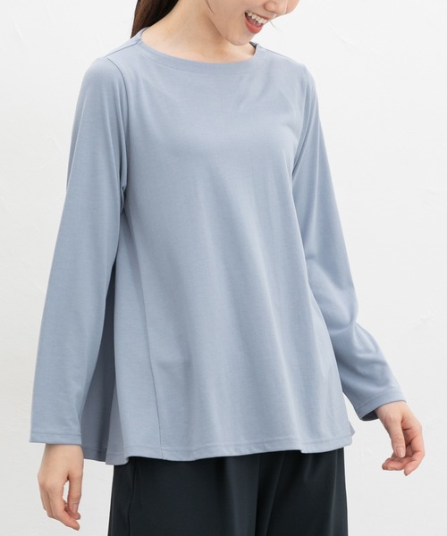 Honeys（ハニーズ）の「ＡラインＴシャツ（Tシャツ/カットソー・レディース・スミクロ/ネイビー/グレー系その他/グレイッシュブルー・LL/M/L）」の4枚目の写真
