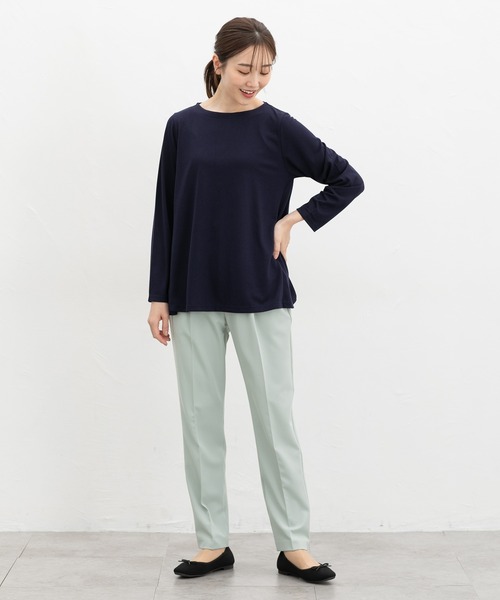 Honeys（ハニーズ）の「ＡラインＴシャツ（Tシャツ/カットソー・レディース・スミクロ/ネイビー/グレー系その他/グレイッシュブルー・LL/M/L）」の5枚目の写真
