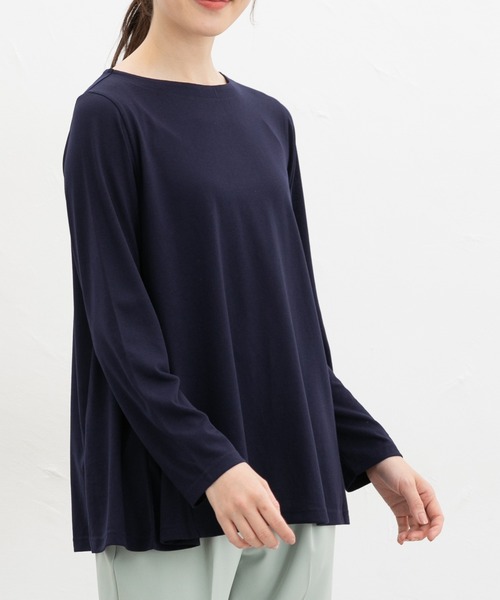 Honeys（ハニーズ）の「ＡラインＴシャツ（Tシャツ/カットソー・レディース・スミクロ/ネイビー/グレー系その他/グレイッシュブルー・LL/M/L）」の6枚目の写真