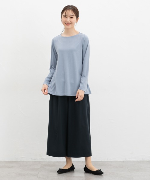 Honeys（ハニーズ）の「ＡラインＴシャツ（Tシャツ/カットソー・レディース・スミクロ/ネイビー/グレー系その他/グレイッシュブルー・LL/M/L）」の7枚目の写真