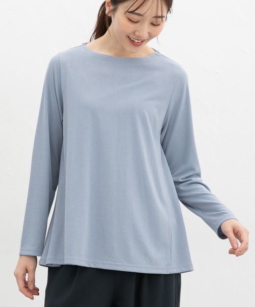 Honeys（ハニーズ）の「ＡラインＴシャツ（Tシャツ/カットソー・レディース・スミクロ/ネイビー/グレー系その他/グレイッシュブルー・LL/M/L）」の8枚目の写真