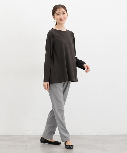 Honeys（ハニーズ）の「ＡラインＴシャツ（Tシャツ/カットソー・レディース・スミクロ/ネイビー/グレー系その他/グレイッシュブルー・LL/M/L）」の9枚目の写真