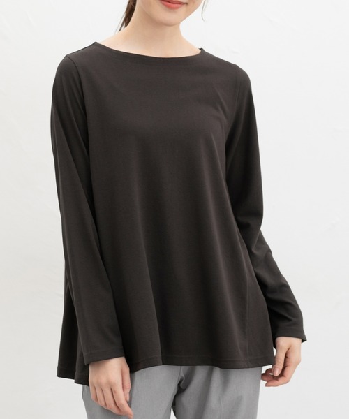 Honeys（ハニーズ）の「ＡラインＴシャツ（Tシャツ/カットソー・レディース・スミクロ/ネイビー/グレー系その他/グレイッシュブルー・LL/M/L）」の10枚目の写真
