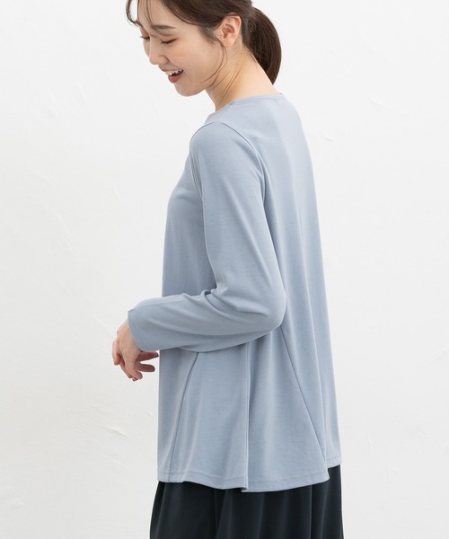 Honeys（ハニーズ）の「ＡラインＴシャツ（Tシャツ/カットソー・レディース・スミクロ/ネイビー/グレー系その他/グレイッシュブルー・LL/M/L）」の21枚目の写真