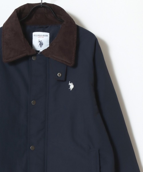 U.S. POLO ASSN.（ユーエスポロアッスン）の「U.S. POLO ASSN./ユーエスポロアッスン 別注 Hunting Jacket/オーバーサイズ ナイロン 襟コーデュロイ ハンティングジャケット/ブルゾン/レディース メンズ（ブルゾン・メンズ・ブラック/ネイビー/カーキ・LL/L/M）」の6枚目の写真