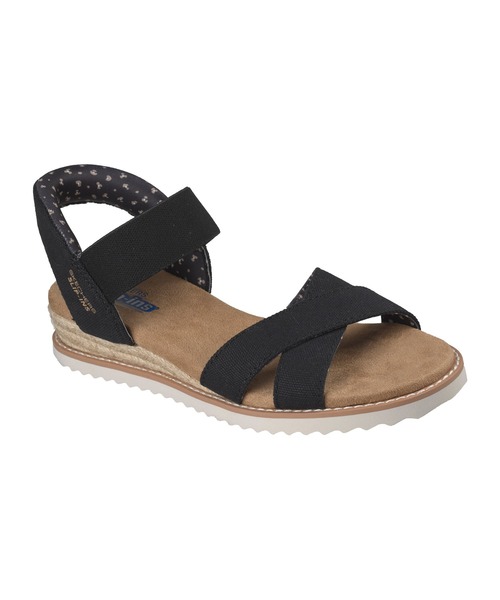 SKECHERS（スケッチャーズ）の「スケッチャーズ ハンズフリースリップインズ ボブス デザート キス - ゴールデン リリー（サンダル・レディース・ブラック×ブラック/ナチュラル・23cm/25cm/24cm）」の2枚目の写真