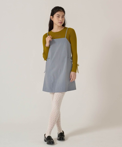 TINA:JOJUN(ティーナジョジュン)の「ウエストリボン キャミソール ワンピース TINA:JOJUN(ワンピース・レディース・ブルーグレー/ライトグレー・M)」の2枚目の写真