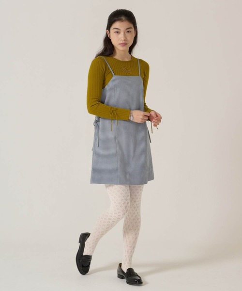 TINA:JOJUN(ティーナジョジュン)の「ウエストリボン キャミソール ワンピース TINA:JOJUN(ワンピース・レディース・ブルーグレー/ライトグレー・M)」の15枚目の写真