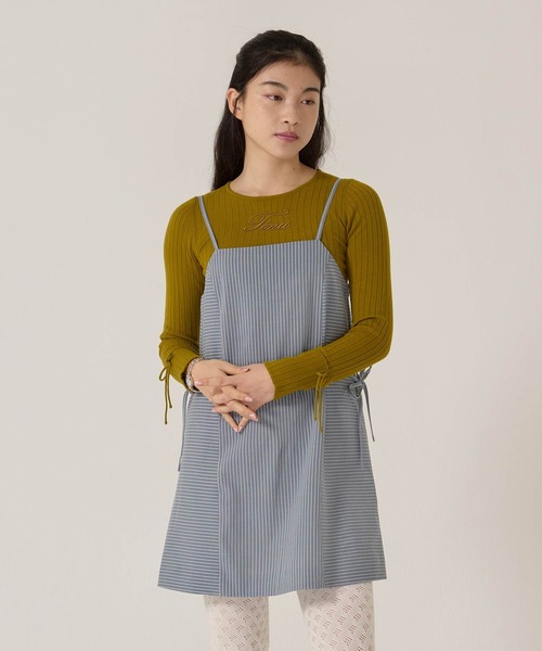 TINA:JOJUN(ティーナジョジュン)の「ウエストリボン キャミソール ワンピース TINA:JOJUN(ワンピース・レディース・ブルーグレー/ライトグレー・M)」の16枚目の写真