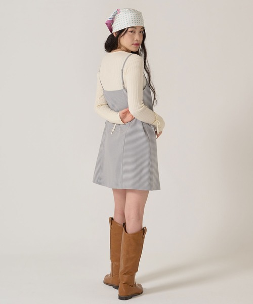 TINA:JOJUN(ティーナジョジュン)の「ウエストリボン キャミソール ワンピース TINA:JOJUN(ワンピース・レディース・ブルーグレー/ライトグレー・M)」の21枚目の写真