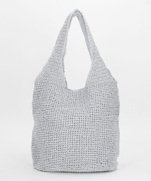 NOLLEY’S（ノーリーズ）の「メタリックコード編みトートバッグ（トートバッグ・レディース・シルバー/ネイビー・FREE）」の10枚目の写真