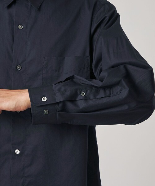 Steven Alan＞ 80 コンパクトヤーン ツイル レギュラーカラー シャツ