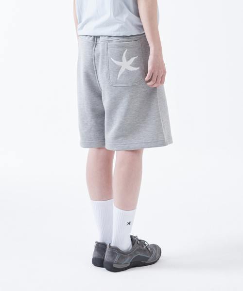 TCM back logo half sweat pants (grey)