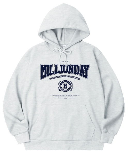 MILLION DAY(ミリオンデイ)の「アチーブ 特洋面 フードパーカー(パーカー・レディース・その他・M/L/2XL/XL)」の1枚目の写真