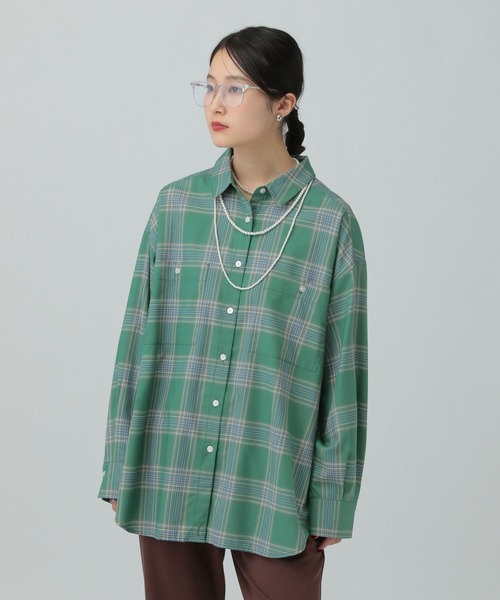 LEPSIM（レプシィム）の「カシュクールチェックシャツ　630187（シャツ/ブラウス・レディース・ベージュ/グリーン・FREE）」の11枚目の写真