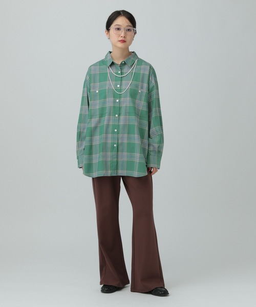 LEPSIM（レプシィム）の「カシュクールチェックシャツ　630187（シャツ/ブラウス・レディース・ベージュ/グリーン・FREE）」の12枚目の写真
