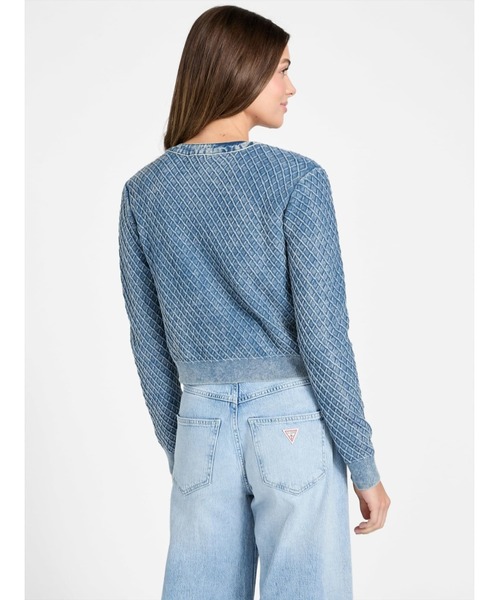 Guess（ゲス）の「Long Sleeves V-neck Lylah Cardi Sweater カーディガン  （ニット/セーター・レディース・クリーム/グレー・SMALL/MEDIUM/X-SMALL）」の3枚目の写真