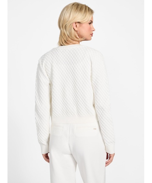 Guess（ゲス）の「Long Sleeves V-neck Lylah Cardi Sweater カーディガン  （ニット/セーター・レディース・クリーム/グレー・SMALL/MEDIUM/X-SMALL）」の9枚目の写真