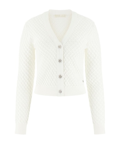Guess（ゲス）の「Long Sleeves V-neck Lylah Cardi Sweater カーディガン  （ニット/セーター・レディース・クリーム/グレー・SMALL/MEDIUM/X-SMALL）」の14枚目の写真
