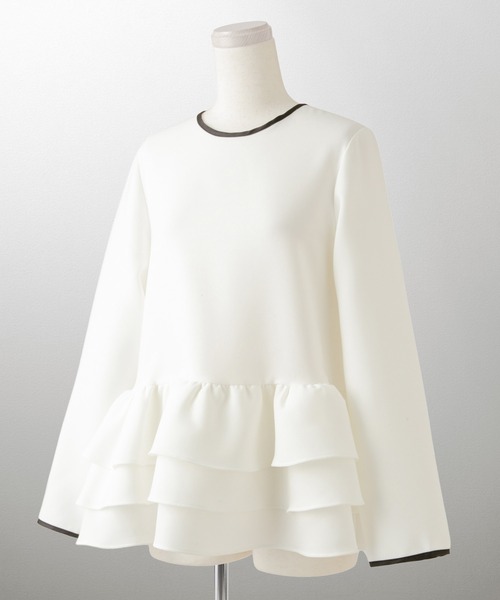 HUIT bouquet（ユイット）の「フリルヘム バイカラー ブラウス HUIT（シャツ/ブラウス・レディース・ホワイト/ブラック・M）」の9枚目の写真