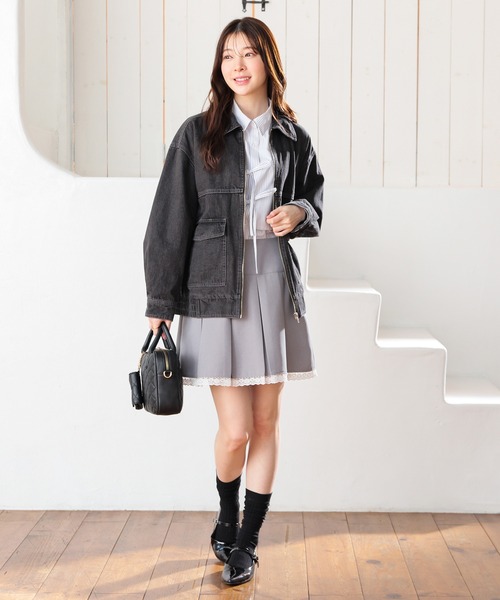 Honeys（ハニーズ）の「ゆるＧジャン（デニムジャケット・レディース・グレー/インディゴブルー/ブルー系その他・L/LL/M）」の5枚目の写真