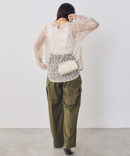 Gready Brilliant(グレディブリリアン)の「ドット刺繍レースクルー(シャツ/ブラウス・レディース・アイボリー/ブラック・FREE)」の5枚目の写真