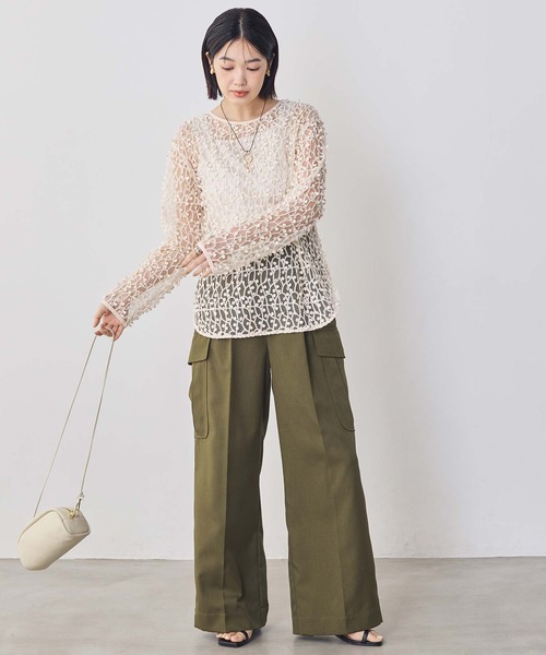 Gready Brilliant(グレディブリリアン)の「ドット刺繍レースクルー(シャツ/ブラウス・レディース・アイボリー/ブラック・FREE)」の6枚目の写真