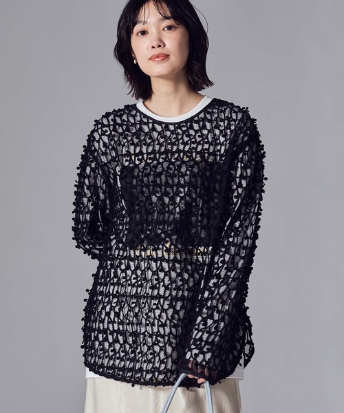 Gready Brilliant(グレディブリリアン)の「ドット刺繍レースクルー(シャツ/ブラウス・レディース・アイボリー/ブラック・FREE)」の19枚目の写真