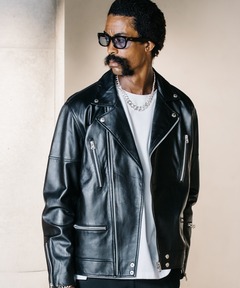 セール】ダブルレザーライダース（ライダースジャケット）｜ADAM ET