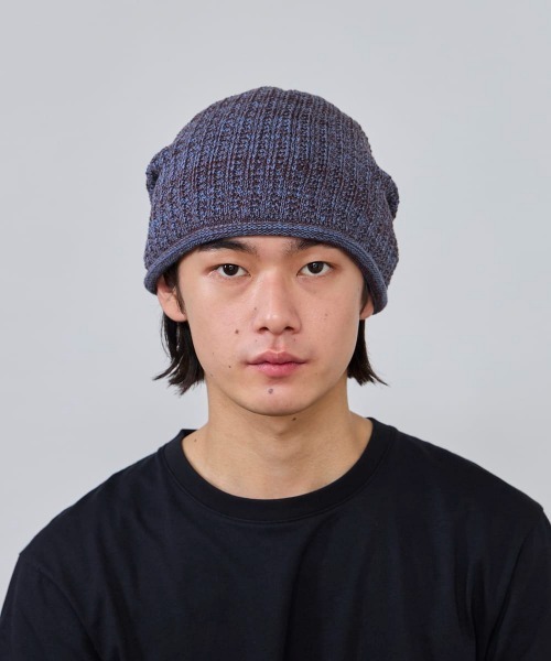 OVERRIDE（オーバーライド）の「OVERRIDE  OGC MARLED LOOSE BEANIE / オーバーライド（ニットキャップ/ビーニー・メンズ・グリーン/ブルー/ブラック・57~59cm）」の3枚目の写真