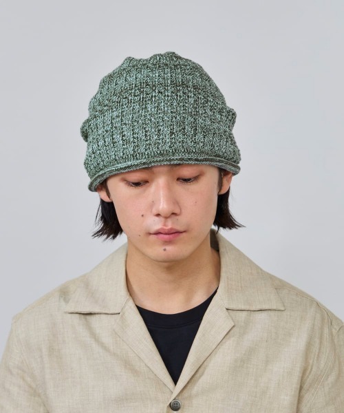 OVERRIDE（オーバーライド）の「OVERRIDE  OGC MARLED LOOSE BEANIE / オーバーライド（ニットキャップ/ビーニー・メンズ・グリーン/ブルー/ブラック・57~59cm）」の2枚目の写真