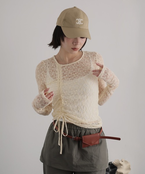 Ulysses(ユリシス)の「アシンメトリードロスト袖ストレッチレーストップス(Tシャツ/カットソー・レディース・ブラック/ナチュラル・M)」の19枚目の写真