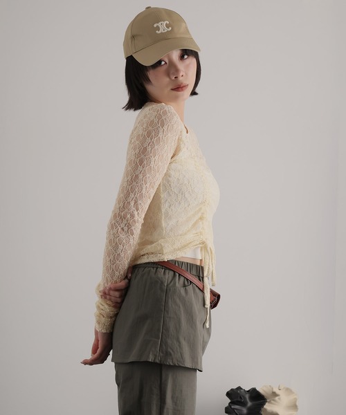 Ulysses(ユリシス)の「アシンメトリードロスト袖ストレッチレーストップス(Tシャツ/カットソー・レディース・ブラック/ナチュラル・M)」の22枚目の写真