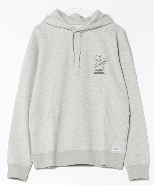 BANKS（バンクス）の「HOODIE/BANKS JOURNAL/バンクスジャーナル バッグプリント ロゴプリント プルオーバーパーカー（パーカー・メンズ・ブラック/ヘザーグレー/ホワイト・MEDIUM/LARGE）」の3枚目の写真