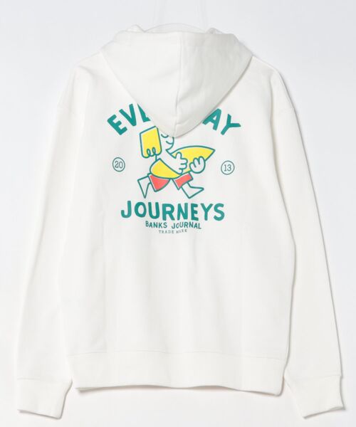 BANKS（バンクス）の「HOODIE/BANKS JOURNAL/バンクスジャーナル バッグプリント ロゴプリント プルオーバーパーカー（パーカー・メンズ・ブラック/ヘザーグレー/ホワイト・MEDIUM/LARGE）」の7枚目の写真