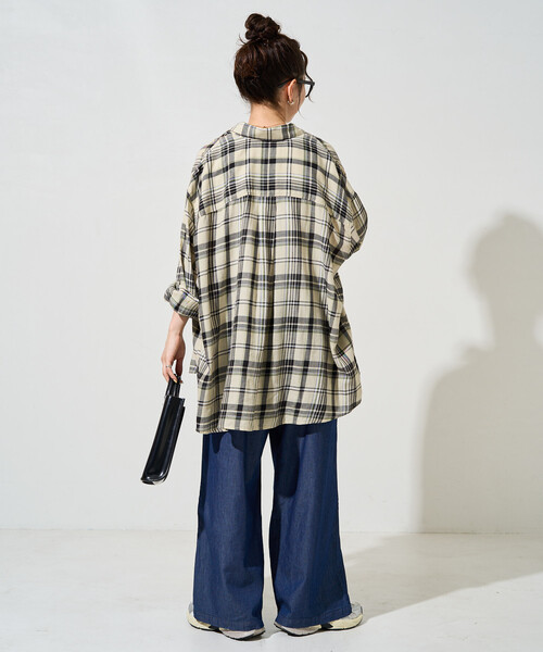 FREAK'S STORE(フリークスストア)の「限定展開 レーヨン デニム イージーパンツ(デニムパンツ・レディース・ブラック/グレー/ネイビー/サックスブルー・SMALL/LARGE/MEDIUM)」の21枚目の写真