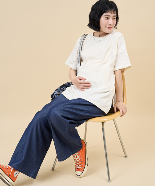FREAK'S STORE(フリークスストア)の「限定展開 レーヨン デニム イージーパンツ(デニムパンツ・レディース・ブラック/グレー/ネイビー/サックスブルー・SMALL/LARGE/MEDIUM)」の6枚目の写真