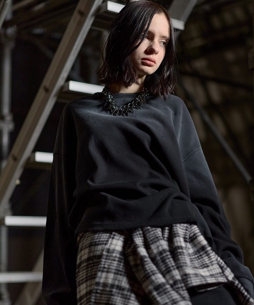 ERAR（エラー）の「【ERAR】ヴィンテージライクハイダメージワッフルクルーネックロンT（Tシャツ/カットソー・メンズ・ブラック/ホワイト・S/M/L/XL）」の18枚目の写真