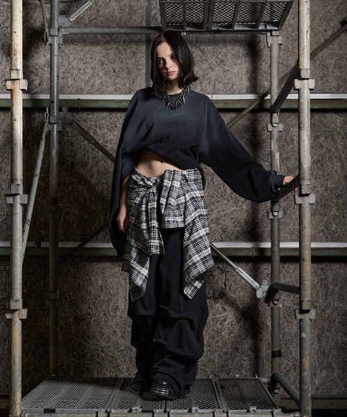 ERAR（エラー）の「【ERAR】ヴィンテージライクハイダメージワッフルクルーネックロンT（Tシャツ/カットソー・メンズ・ブラック/ホワイト・S/M/L/XL）」の21枚目の写真