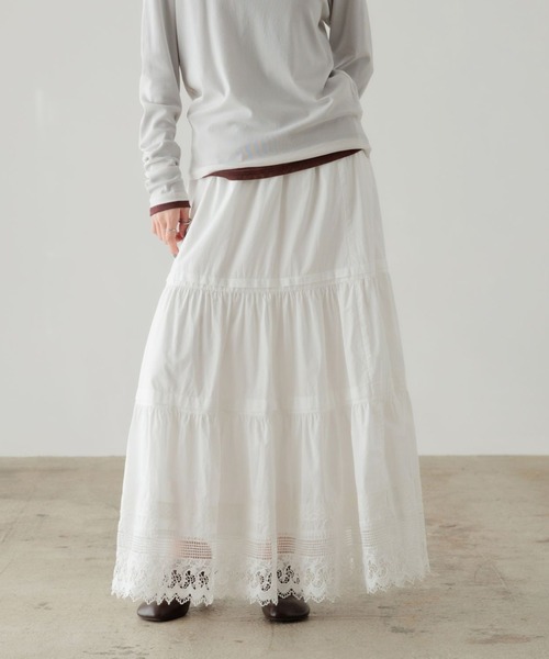 LOWRYS FARM（ローリーズファーム）の「レースボリュームスカート 661784（スカート・レディース・ホワイト/ブラック・FREE）」の9枚目の写真
