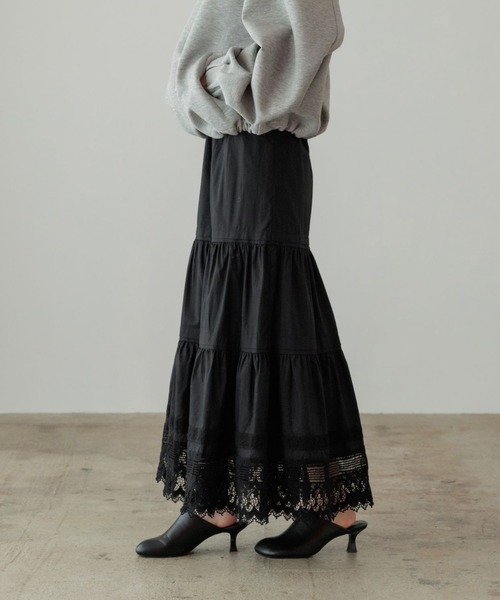LOWRYS FARM（ローリーズファーム）の「レースボリュームスカート 661784（スカート・レディース・ホワイト/ブラック・FREE）」の13枚目の写真