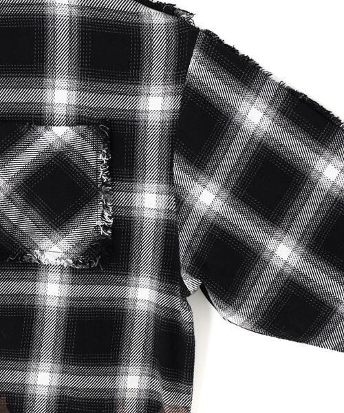 DANKE SCHON（ダンケシェーン）の「DankeSchon/ダンケシェーン/FLANNEL DAMAGE OMBRE BLEACH SHIRTS（シャツ/ブラウス・レディース・ブルー/ホワイト/レッド・L）」の7枚目の写真