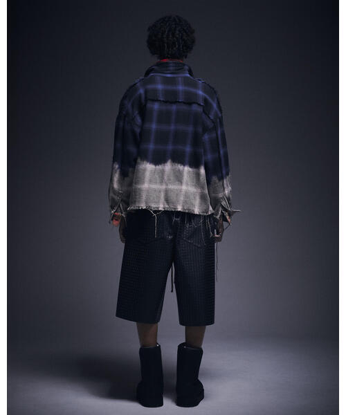 DANKE SCHON（ダンケシェーン）の「DankeSchon/ダンケシェーン/FLANNEL DAMAGE OMBRE BLEACH SHIRTS（シャツ/ブラウス・レディース・ブルー/ホワイト/レッド・L）」の16枚目の写真