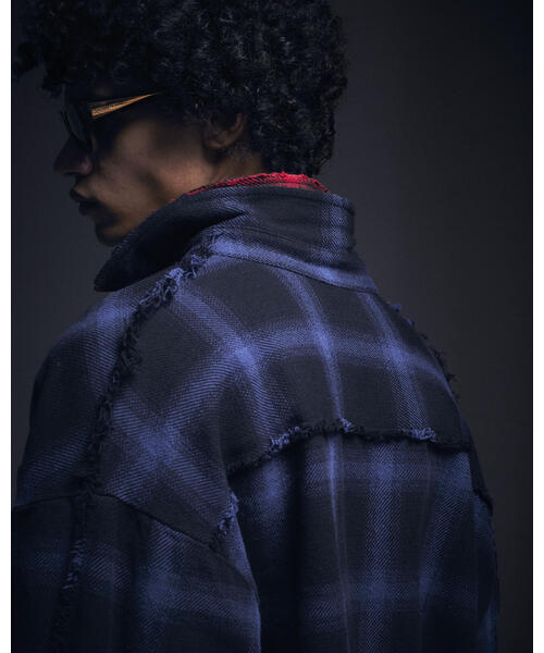 DANKE SCHON（ダンケシェーン）の「DankeSchon/ダンケシェーン/FLANNEL DAMAGE OMBRE BLEACH SHIRTS（シャツ/ブラウス・レディース・ブルー/ホワイト/レッド・L）」の17枚目の写真