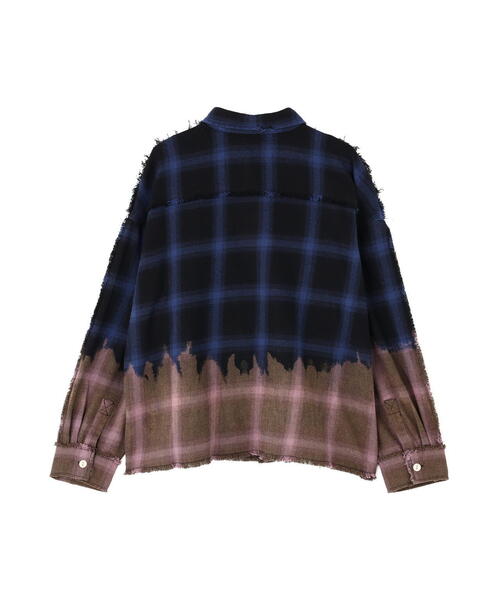 DANKE SCHON（ダンケシェーン）の「DankeSchon/ダンケシェーン/FLANNEL DAMAGE OMBRE BLEACH SHIRTS（シャツ/ブラウス・レディース・ブルー/ホワイト/レッド・L）」の20枚目の写真